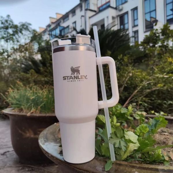 

stanley 40oz mug tumbler with handle insulated tumblers lids straw stainless steel coffee termos cup with logo 01