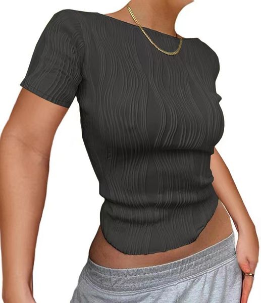 

women long sleeve crop t-shirts y2k clothes 2023 autumn casual ruched white skinny black basic tee corset pulovers t shirt c77r