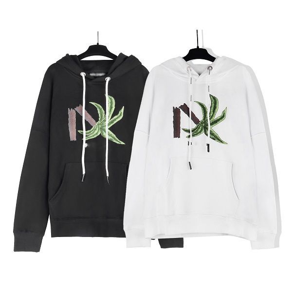 

new hoodie hoodie coconut tree broken alphabet embroidery mens and womens hoodies loose pullover hoodie coat hoodie pure cotton hooded sweet, Black