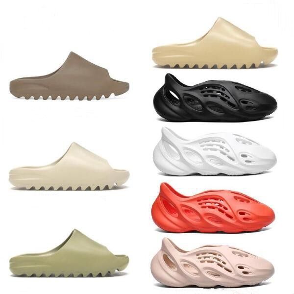 

mens yeezys slides designer slippers women foam runners slides ochre onyx resin pure foam runner slipper sandal sand mx moon grey cream clay, Black