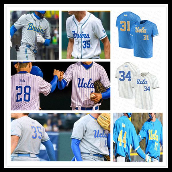 

UCLA College Baseball Jersey Duce Gourson Kyle Karros JonJon Vaughns Jack Holman Cody Schrier Darius Perry Alonzo Tredwell Yates Chase Utley Gerrit Cole Robinson, Men white