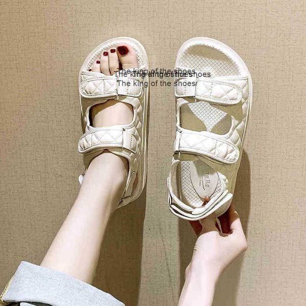 

slipperswomen sandals 2020 summer new leather thick-soled casual designer shoes flats sandalias mujer female de verano platform x0523, Black
