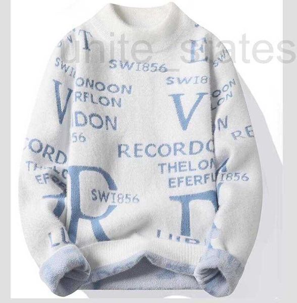 

men's sweaters designer men o-neck new round neck pullover letters fashion all-match trend warm fcdk, White;black