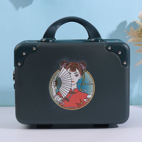 

suitcases retro travel carryon luggage makeup hard cute letter suitcase set cartoon small abs pc black wheels on bag storage password box 23