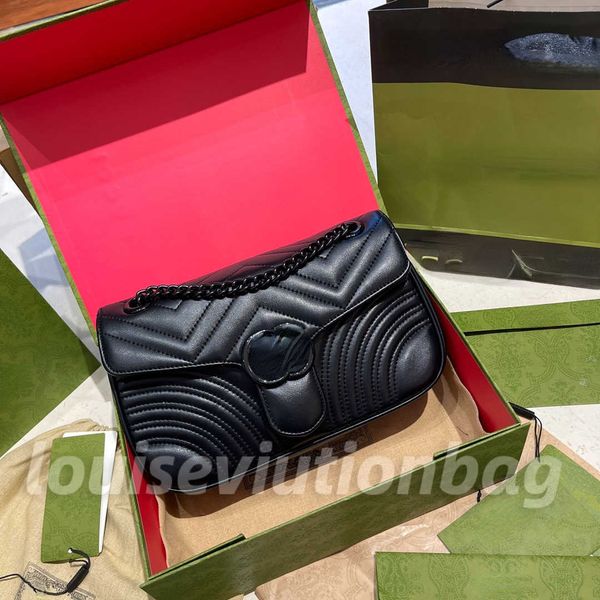 

popular fashion handmade luxurious black buttoned marmont bag tote bag shoulder crossbody designer luxurys handbags js