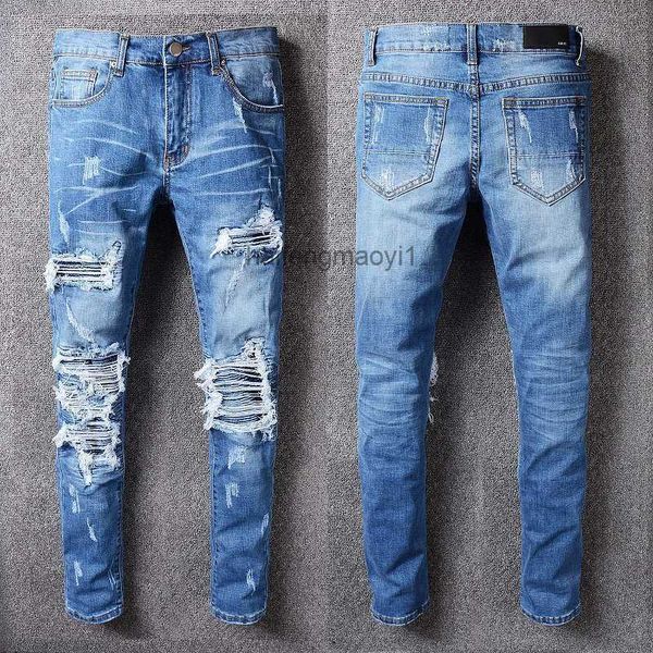 

new arrivals mens luxury designer denim jeans holes trousers jean coolguy biker pants man clothing #513, Blue