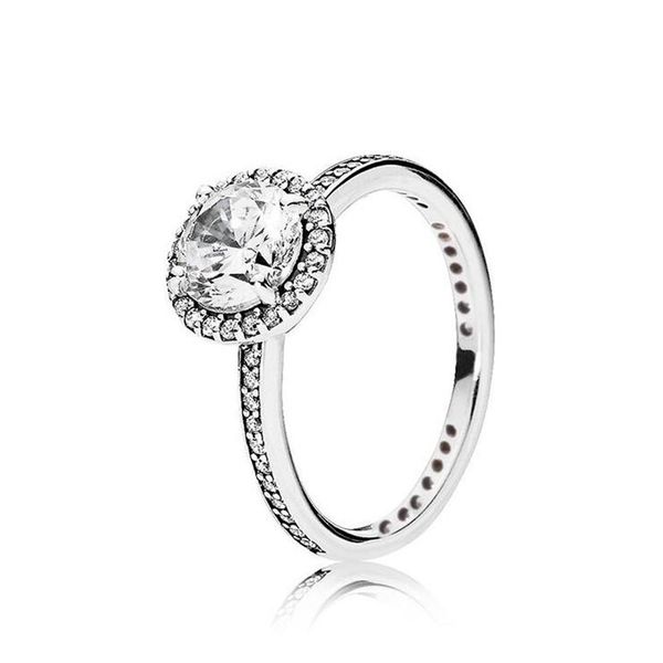 

real 925 sterling silver cz diamond ring with original box set fit pandora style wedding ring engagement jewelry for women girls354r