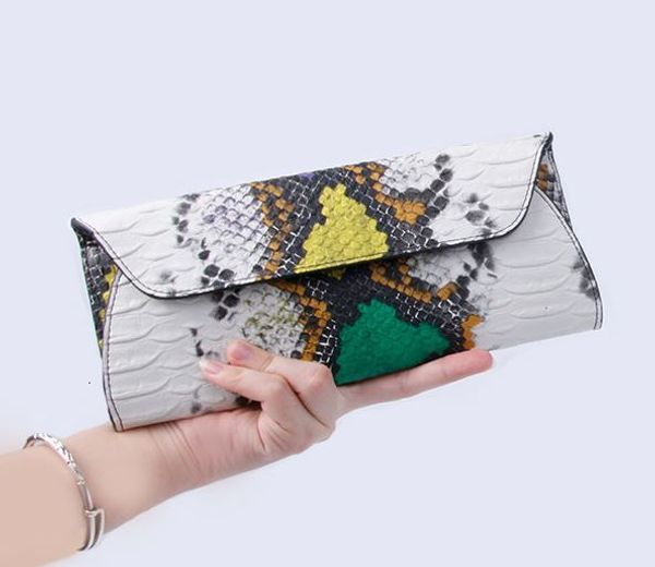 

evening bags serpentine pu leather handbags day clutches fashion women messenger pattern genuine women's wallets bag 230320