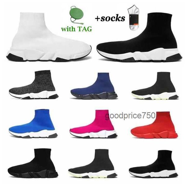 

sock designer shoe casual shoes platform mens woman fly shiny knit socks speed 1.0 runner triple black white trainer sneaker master embossed