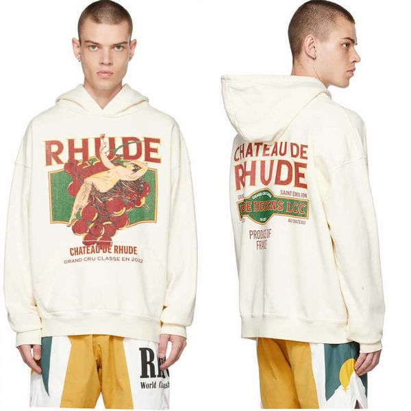 

men's hoodies casual loose hoodie style trend fashion hoodie vintage orchard lettering heavy main street pair autumn-winter sports, Black