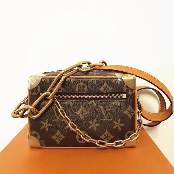 

vintage mini soft trunk box m44735 fashion crossbody bag zipper handbag tote pouch genuine leather hobos women's luxury mens designer e