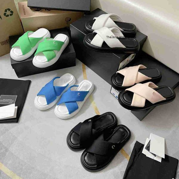 

slippers small fragrant designer sandals women slide platform thick bottom rainbow summer slippers women's brand cloud series beach col, Black