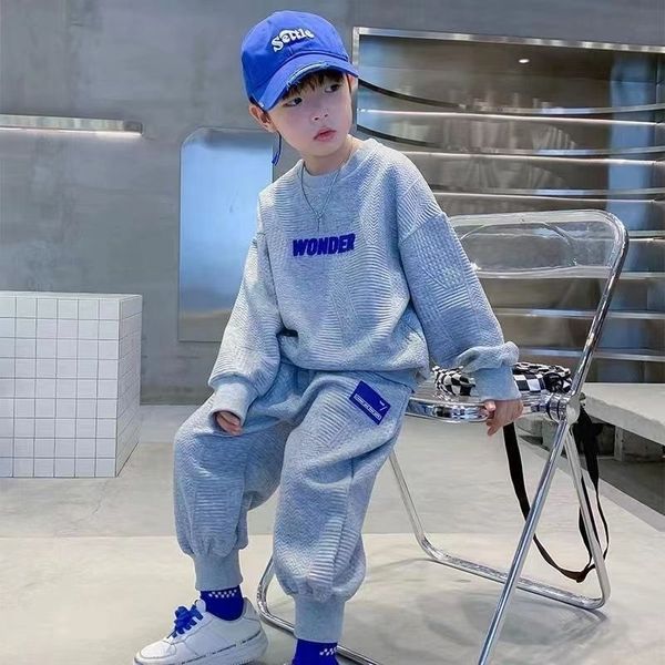 

clothing sets boys fall suit in children s casual loose sweatshirt sports pants two piece 230317, White