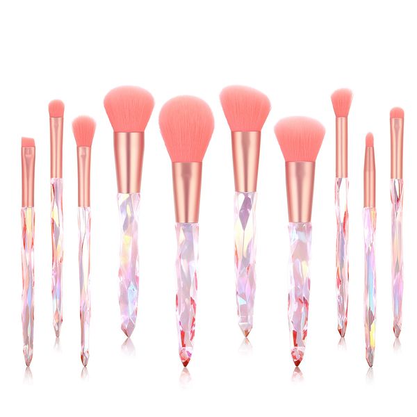 

beauty items rainbow colorful make up brush set with bag modern make-up brushes