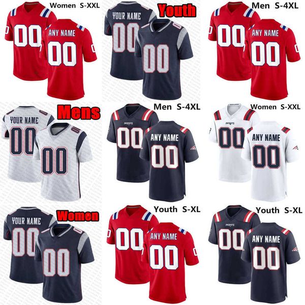 

football jersey new''englands''patriots''custom 13 jack jones 12 tom brady 10 mac jones 1 devante parker 9 mat, Black;red