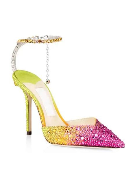 

women black pump sandals wedding party dress pumps shoes luxury design high heel saeda crystal straps closed toe pointed thin heels black wh