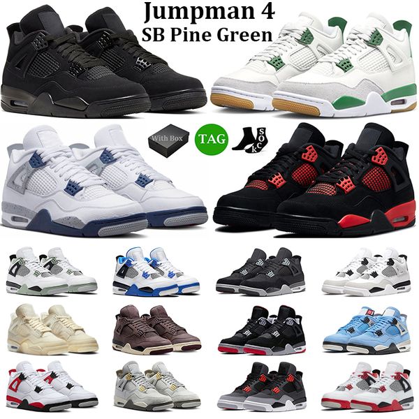 

ale jumpman 4 basketball shoes men women 4s black cat pine green seafoam military black red thunder bred pn dust mens