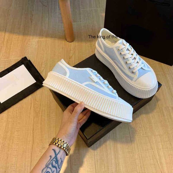 

small fragrant biscuit spring 2023 luxury casual style brand c new thick casual women's soft soled board muffin canvas shoes women, Black