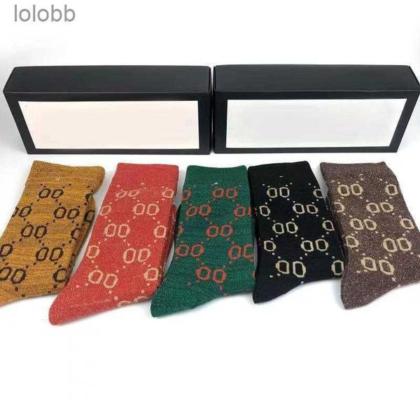 

designer mens womens socks five pair luxe sports winter mesh letter printed sock embroidery cotton man woman with box vks3''gg&#03, Black