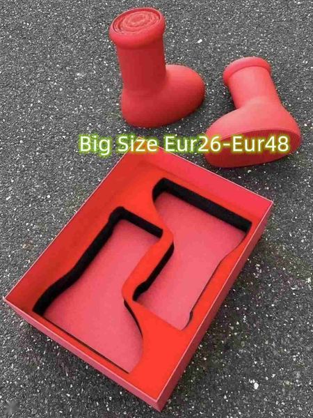 

astro boy big red mschf boots head rain boots 2023 men women boys girls high boots thick bottom round heads booties size 26-48, Black