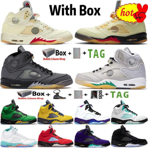 

2021 with box high og jumpman 5 5s mens basketball shoes sail black muslin alternate grape light aqua what the men sports women sneakers