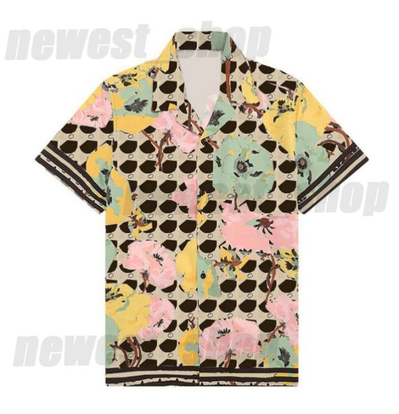 

2023 designer tee men's casual shirts summer europe hawaii beach cooperative version tshirt luxury turn down collar classical color pri, White;black