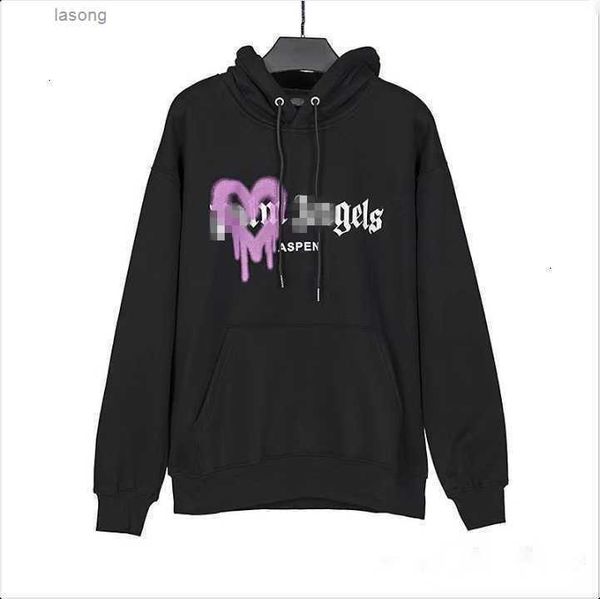 

22s men's hoodie hoodies palms palmangel city designer limited inkjet graffiti letter printing women's sailboat long-sleeved casua, Black
