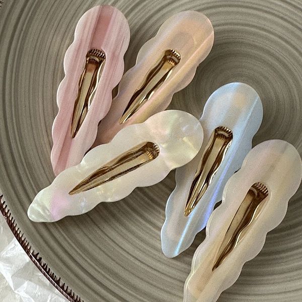 

woman korean gradient color acetate hair clips girls sweet side clip hairpins barrettes hair accessories, Slivery;white