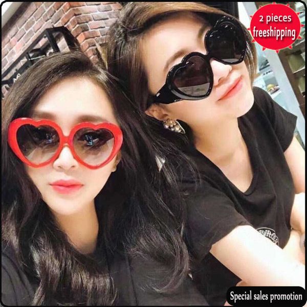

brand design sunglasses 23 new b family love network red the same fashionable personality heart-shaped bb00788, White;black