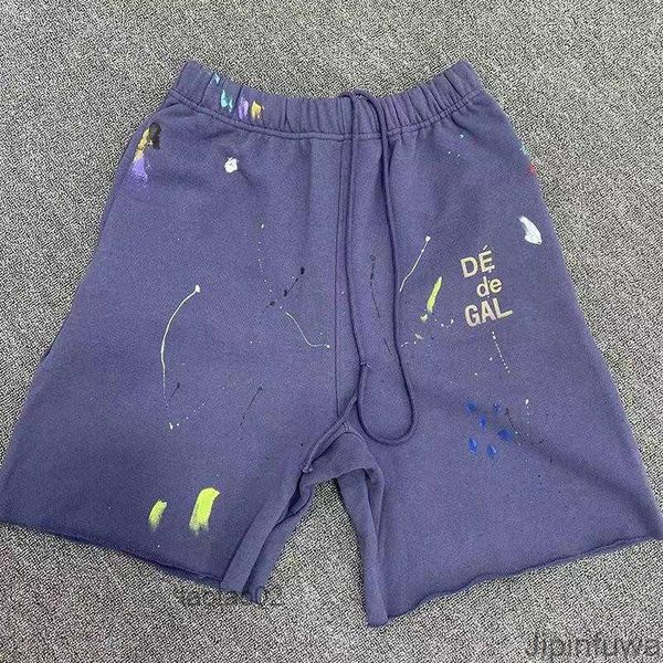 

2023 fashion shorts designer galleryes depts 20ss color ink splashing hand-painted graffiti men's and women's sports casual capris, White;black