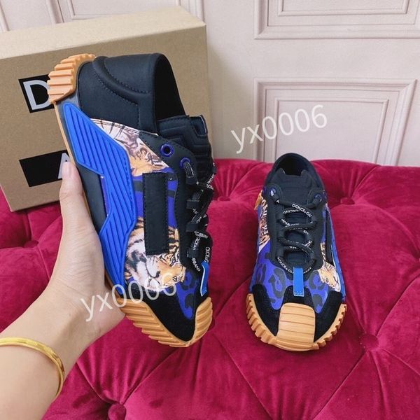 

new designer sneaker casual shoes womens fashion mesh calfskin patchwork black white sneakers knit technical platform trainers