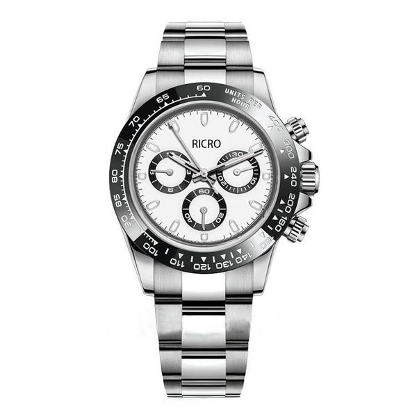 

men's mechanical watch ceramic ring mouth multi-functional automatic movement no timing function 40mm size made of 316 fine s2436, Slivery;brown