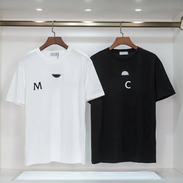 

embroidered brand name quality t-shirt street wear fashion short sleeve casual men's designer shirt wear, White;black