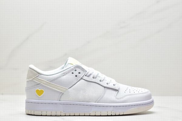 

with box yellow heart running shoes men women valentines day white sports sneaker