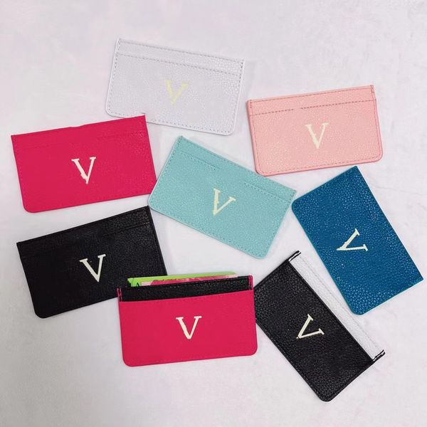 

card holders fashion womens men purses designer purse double sided credit cards coin mini wallets with box, Red;black