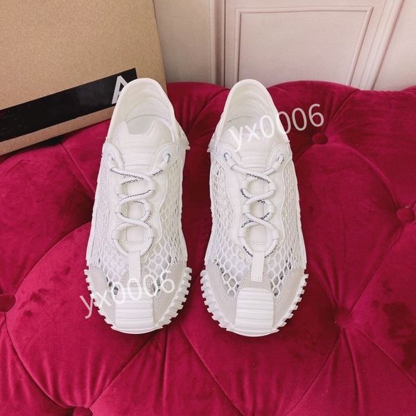 

women designer sneaker casual shoes women fashion mesh calfskin patchwork black white sneakers knit technical platform trainers