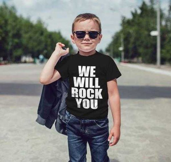 

t-shirts we will rock you print kids tshirt boy girl t shirt for children toddler clothes funny tumblr tees drop ship cz-2 w0317, Blue