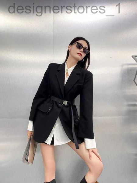 

designer women's suit jacket coat autumn winter jackets fashion matching inverted triangle letter medium and long suits 00p9, White;black