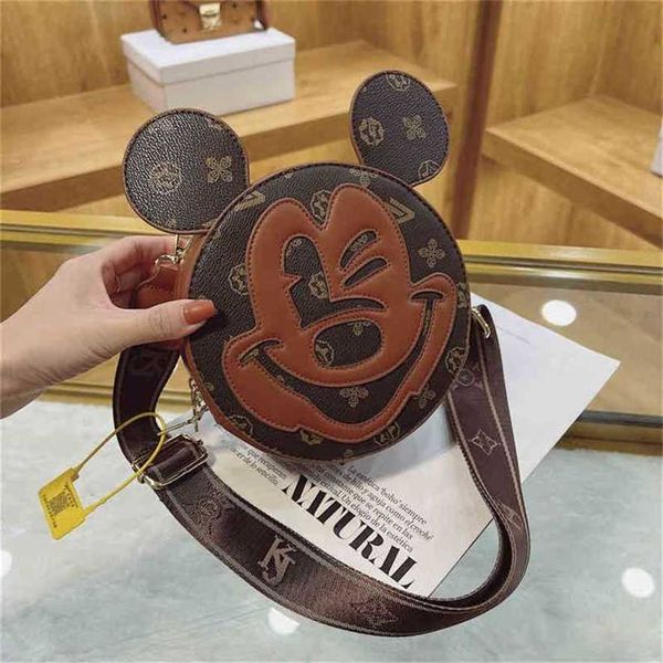 

handbag 2023 new bag women shoulder messenger women's small round old flower personality lovely wide shoulder belt korean