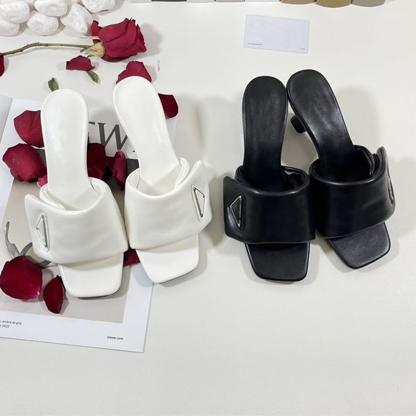 

2023 inverted triangle high heels slippers classic vintage high-heeled wedding party shoes designer womens ladies stiletto heel sandal p log, Black