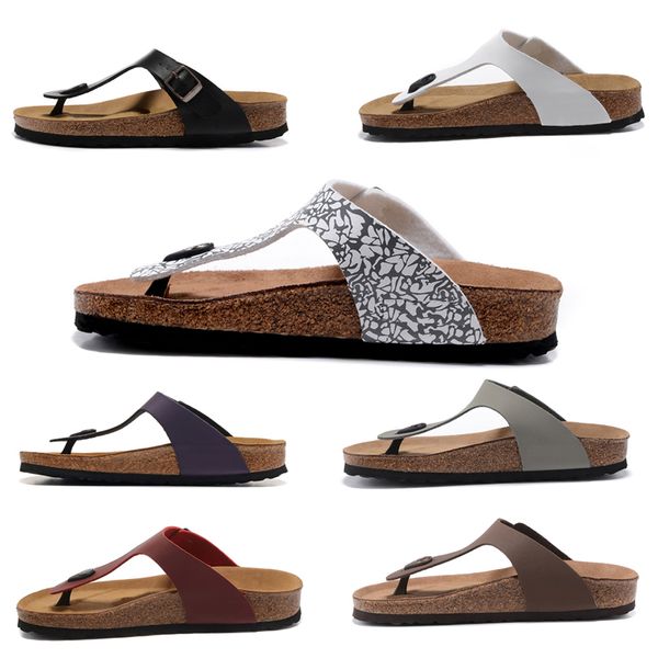

summer beach cork slippers sandals casual double buckle clogs sandalias women men slip on flip flops flats shoes, Black