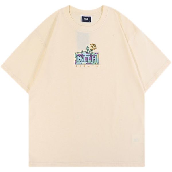 

23ss designer t shirt kith tshirts washed short-sleeved oversized tees mens designer us size wknn, White;black