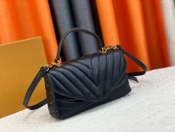 

7a premium wave shoulder bag stripe high capacity flap magnetic snap closure metal logo open leather headlayer cowhide women luxury designer