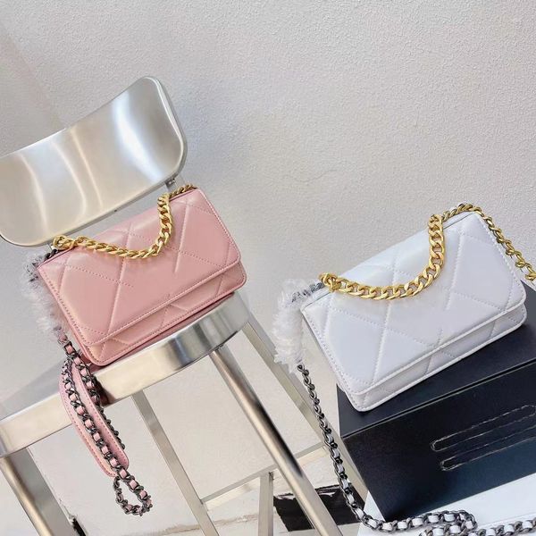 

luxurys crossbody bag designer channel genuine leather fashion classic wallet square women's travel handbags brand metal sign shoulder