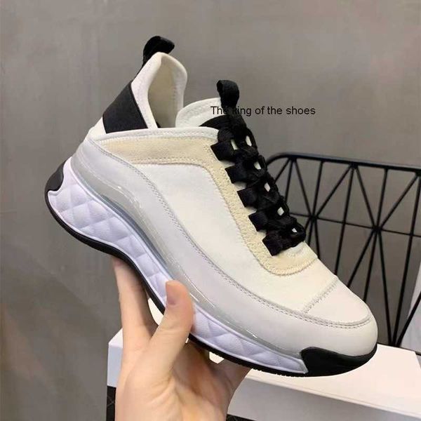 

casual shoes small fragrant style sports shoes women's muffin thick bottom light and versatile small white shoes leather casual durable, Black