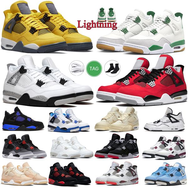 

basketball shoes 4 4s og men women midnight navy military black cat canvas bred university blue thunder oreo outdoor sports shoe trainers sn