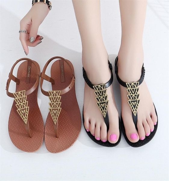 

ipomoea women sandals flip flops summer flat shoes woman bohemian ladies vacation beach sandales femme sh041401 2202269780282, Black