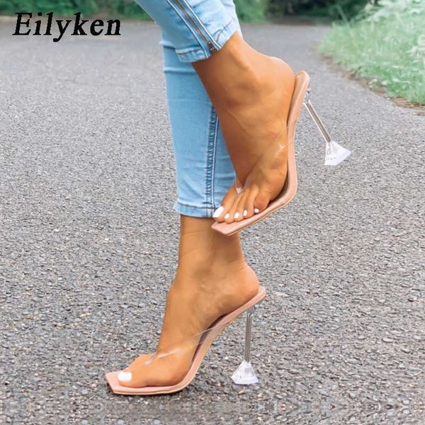 

sandals zomer outdoor slippers vrouwen pvc transparante jelly schoenen mode clip teen crystal perspex hakken sandalen flip flops 230320, Black