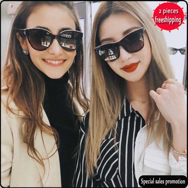 

brand design sunglasses uv400 xiaoxiangfeng 1-piece lens color blocking frame anti ultraviolet star net red ch5418 shades fashion, White;black