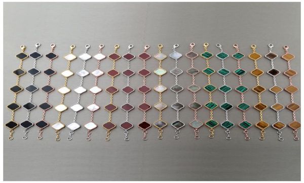 

clover bracelets womens bracelet chain personalised bangle links silver braclets partner armband real gold bangles chains 18k gold8790287, Black